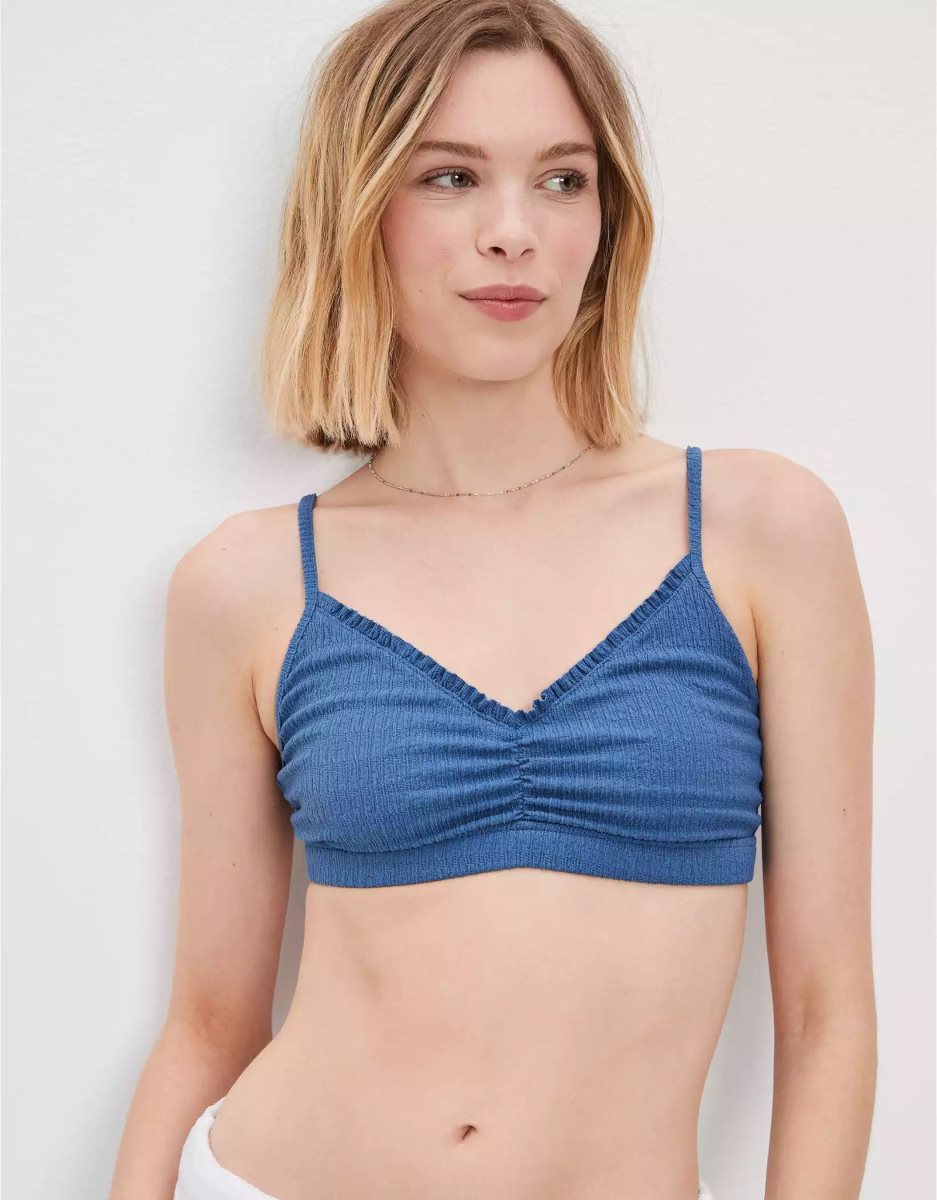 Debardeur American Eagle AE Super Cropped Cami Bleu Marine Femme | NXJ-68839620